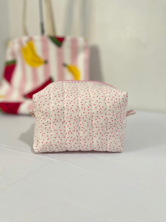 PINK HEART COSMETIC BAGS